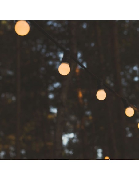 217439-Catenaria m con  Lampadine mini Globo LED  Colore Bianco con Schuko e Trasformatore  IP-5