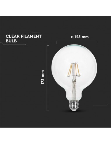 217453-Lampadina LED E  LM/W G Filamento Trasparente -3