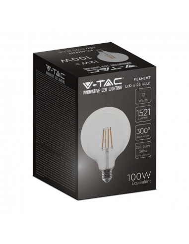 217454-Lampadina LED E  LM/W G Filamento Trasparente -2