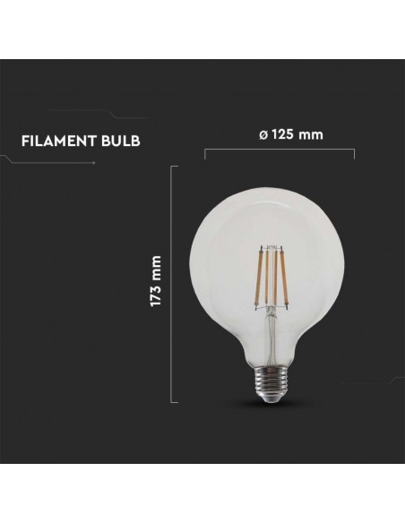 217454-Lampadina LED E  LM/W G Filamento Trasparente -3