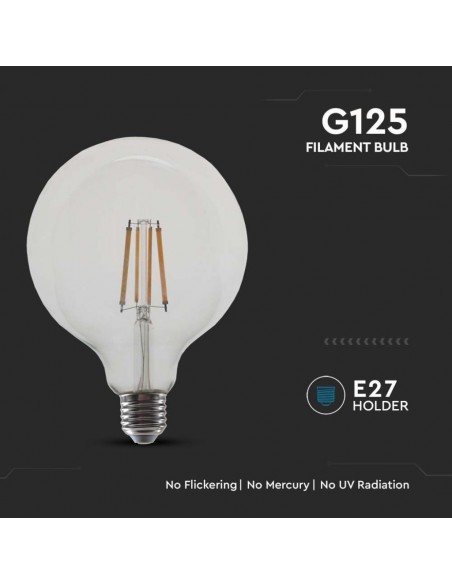 217454-Lampadina LED E  LM/W G Filamento Trasparente -6