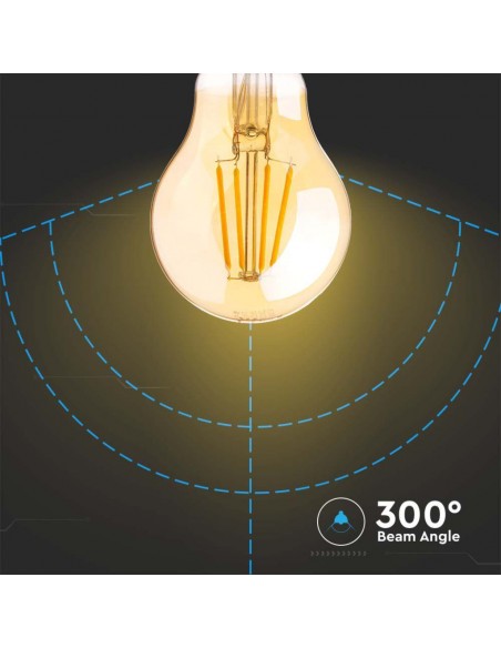 217457-Lampadina LED E  LM/W A Filamento Ambrato -7