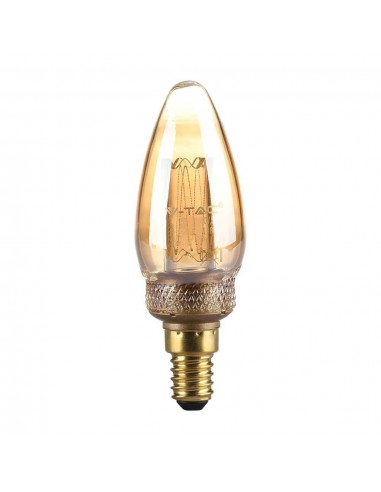 217472-Lampadina LED E  Candela Filamento Ambrato Art -1