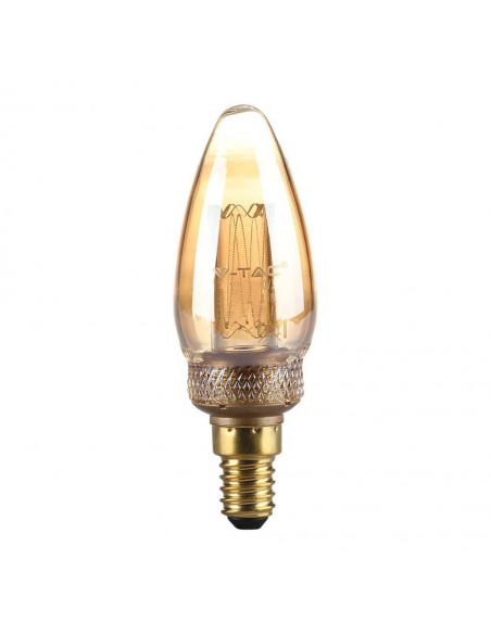 217472-Lampadina LED E  Candela Filamento Ambrato Art -1