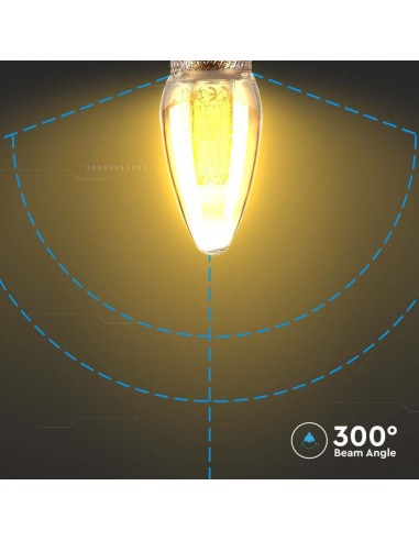 217472-Lampadina LED E  Candela Filamento Ambrato Art -6