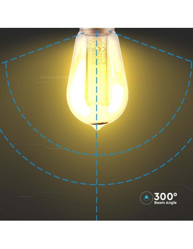 217474-Lampadina LED E  ST Candela Filamento Ambrato Art -6