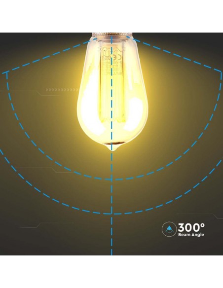 217474-Lampadina LED E  ST Candela Filamento Ambrato Art -6