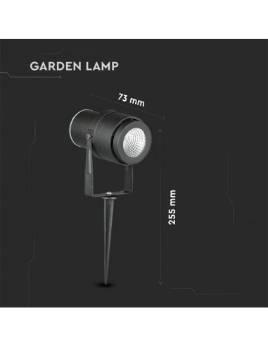 217544-Faretto LED da Giardino  con Picchetto Colore Nero  -2
