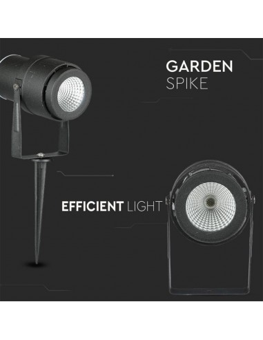 217544-Faretto LED da Giardino  con Picchetto Colore Nero  -6