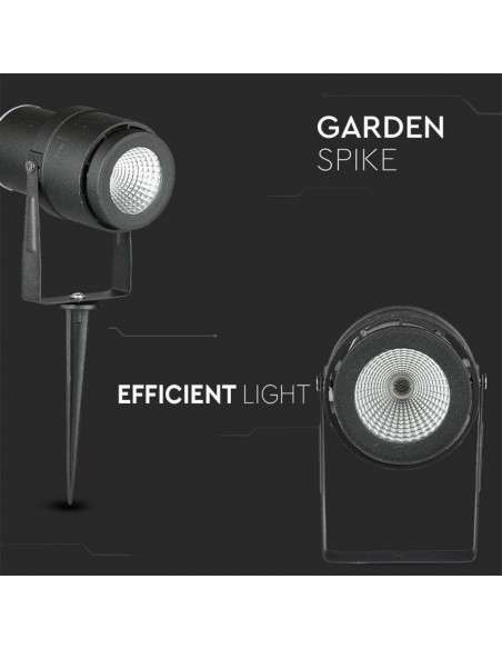 217544-Faretto LED da Giardino  con Picchetto Colore Nero  -6