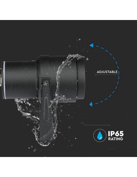 217544-Faretto LED da Giardino  con Picchetto Colore Nero  -7