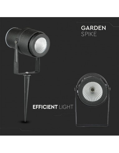 217545-Faretto LED da Giardino  con Picchetto Colore Nero  -7