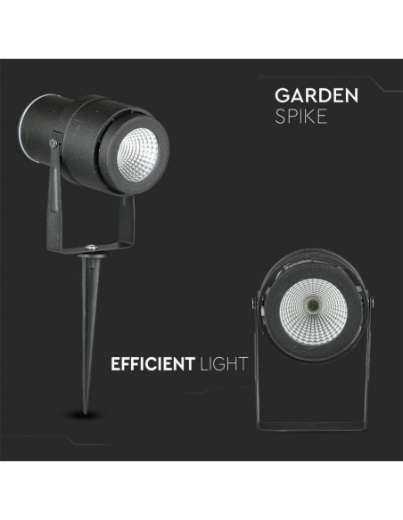 217545-Faretto LED da Giardino  con Picchetto Colore Nero  -7