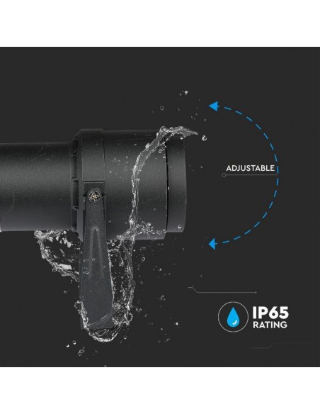 Faretto LED da Giardino 12W con Picchetto Nero 4000K IP65