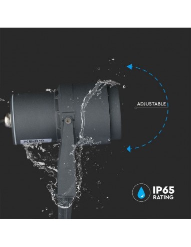 217551-Faretto LED da Giardino  con Picchetto Colore Grigio  -7