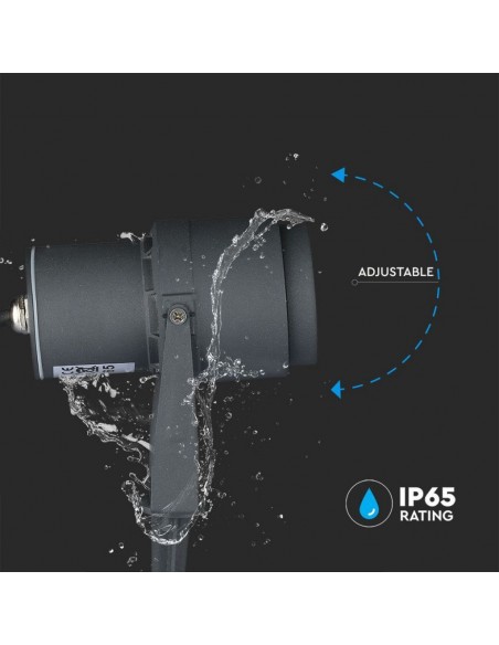 217551-Faretto LED da Giardino  con Picchetto Colore Grigio  -7