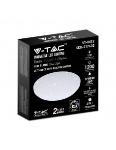 217602-Plafoniera LED Rotonda  con Interruttore Cambia Colore CCT in Effetto Stellato d mm h mm-1 2