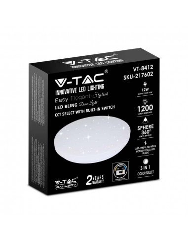 217602-Plafoniera LED Rotonda  con Interruttore Cambia Colore CCT in Effetto Stellato d mm h mm-2