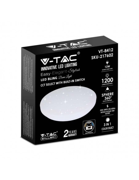 217602-Plafoniera LED Rotonda  con Interruttore Cambia Colore CCT in Effetto Stellato d mm h mm-2