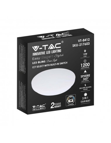 217603-Plafoniera LED Rotonda  con Interruttore Cambia Colore CCT in Satinata d mm h mm-3