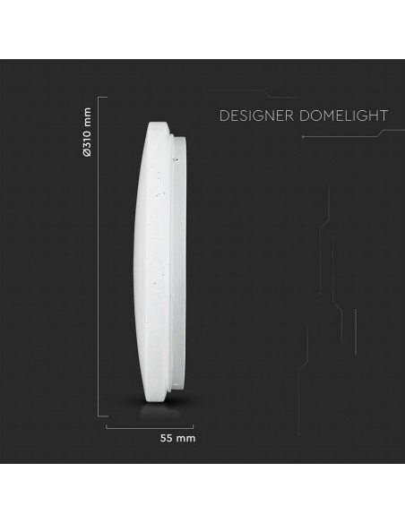 217604-Plafoniera LED Rotonda  con Interruttore Cambia Colore CCT in Effetto Stellato d mm h mm-2