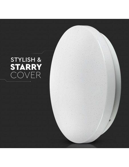 Plafoniera LED Rotonda 18W con Interruttore Cambia CCT 3in1 Effetto Stellato d: 310mm h: 55mm