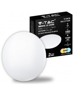 217605-Plafoniera LED Rotonda  con Interruttore Cambia Colore  in  Satinata d mm h mm-1