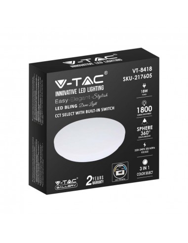 217605-Plafoniera LED Rotonda  con Interruttore Cambia Colore  in  Satinata d mm h mm-2