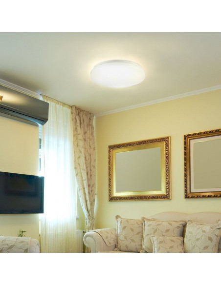 217605-Plafoniera LED Rotonda  con Interruttore Cambia Colore  in  Satinata d mm h mm-4