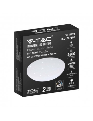 217606-Plafoniera LED Rotonda  con Interruttore Cambia Colore CCT in Effetto Stellato d mm h mm-2