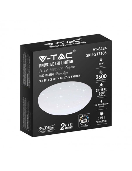 217606-Plafoniera LED Rotonda  con Interruttore Cambia Colore CCT in Effetto Stellato d mm h mm-2