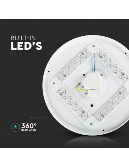Plafoniera LED Rotonda 24W con Interruttore Cambia CCT 3in1 Effetto Stellato d: 350mm h: 55mm