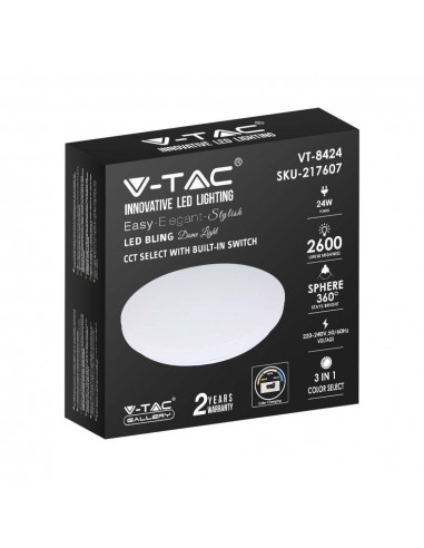 217607-Plafoniera LED Rotonda  con Interruttore Cambia Colore  in  Satinata d mm h mm-2