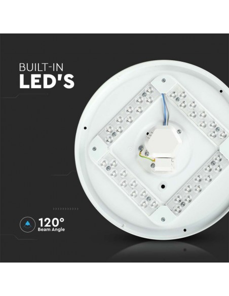 Plafoniera LED Rotonda 24W con Interruttore Cambia 3 in 1 Satinata d: 350mm h: 55mm