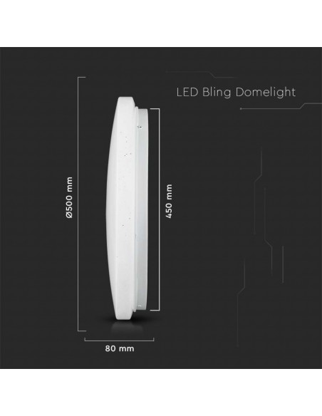 217608-Plafoniera LED Rotonda  con Interruttore Cambia Colore CCT in Effetto Stellato d mm h mm-3