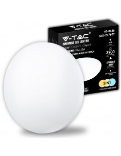 217609-Plafoniera LED Rotonda  con Interruttore Cambia Colore  in  Satinata d mm h mm-1