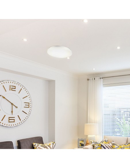 217609-Plafoniera LED Rotonda  con Interruttore Cambia Colore  in  Satinata d mm h mm-5