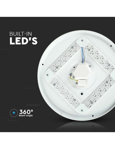 Plafoniera LED Rotonda 36W con Interruttore Cambia 3 in 1 Satinata d: 480mm h: 65mm