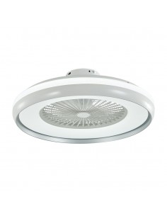 217935-Ventilatore LED da Soffitto a Scatola con Motore a Corrente Alternata da  e Telecomando CCT in Colore Grigio-1