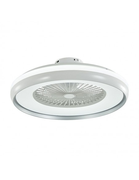 217935-Ventilatore LED da Soffitto a Scatola con Motore a Corrente Alternata da  e Telecomando CCT in Colore Grigio-1