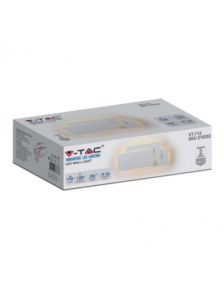 218202-Lampada LED da Muro Rettangolare con Forme Sovrapposte  Colore Bianco -2