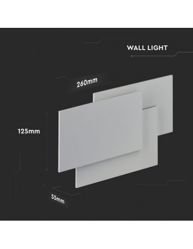 218202-Lampada LED da Muro Rettangolare con Forme Sovrapposte  Colore Bianco -3