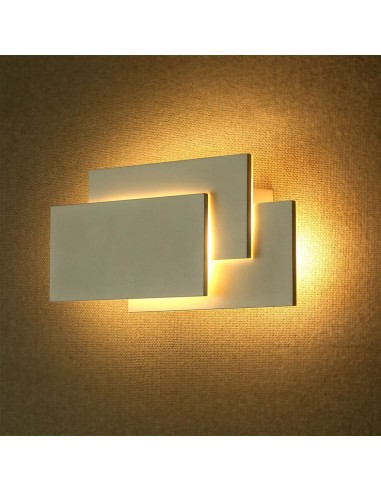 218202-Lampada LED da Muro Rettangolare con Forme Sovrapposte  Colore Bianco -4