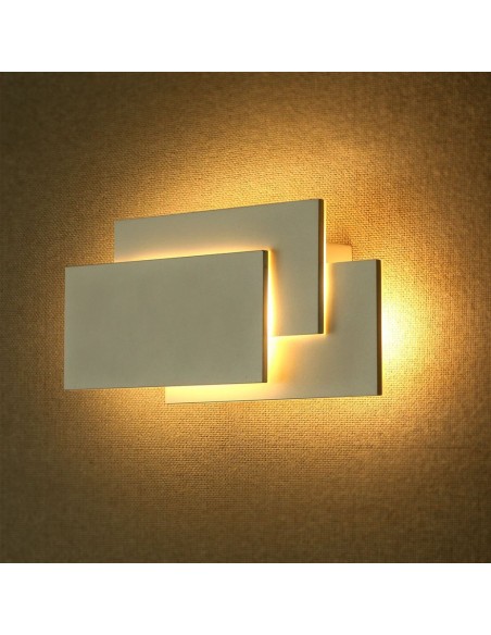 218202-Lampada LED da Muro Rettangolare con Forme Sovrapposte  Colore Bianco -4