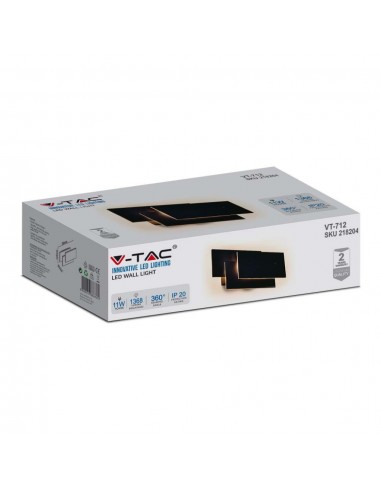 218204-Lampada LED da Muro Rettangolare con Forme Sovrapposte  Colore Nero  IP-2