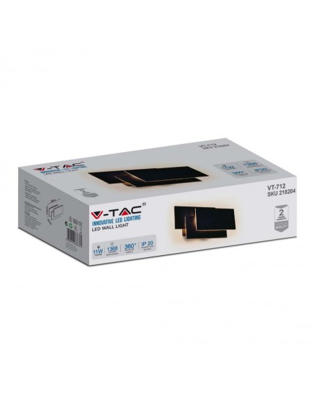 218204-Lampada LED da Muro Rettangolare con Forme Sovrapposte  Colore Nero  IP-2