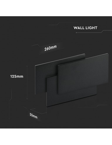 218204-Lampada LED da Muro Rettangolare con Forme Sovrapposte  Colore Nero  IP-3