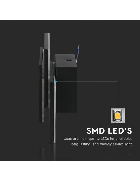 218204-Lampada LED da Muro Rettangolare con Forme Sovrapposte  Colore Nero  IP-6