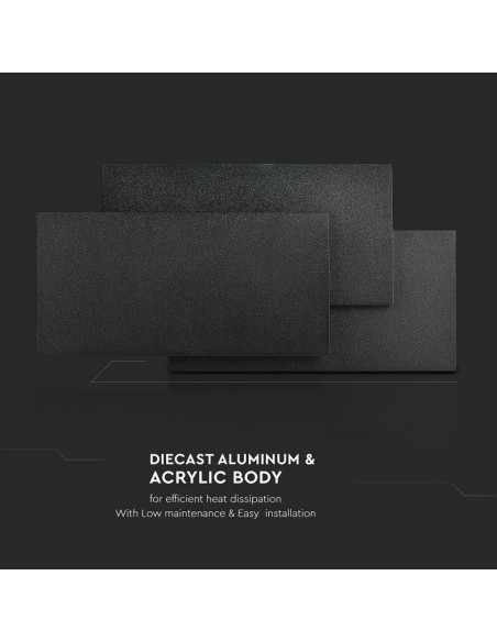 Lampada LED da Muro Rettangolare con Forme Sovrapposte 12W Nero 3000K IP20