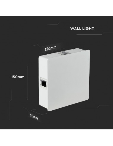 218209-Lampada LED da Muro Quadrato  LM/W Colore Bianco  -2